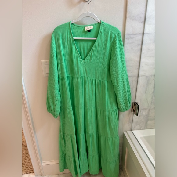 Universal Thread Vibrant Green Long Sleeve Maxi Dress - Picture 1 of 4